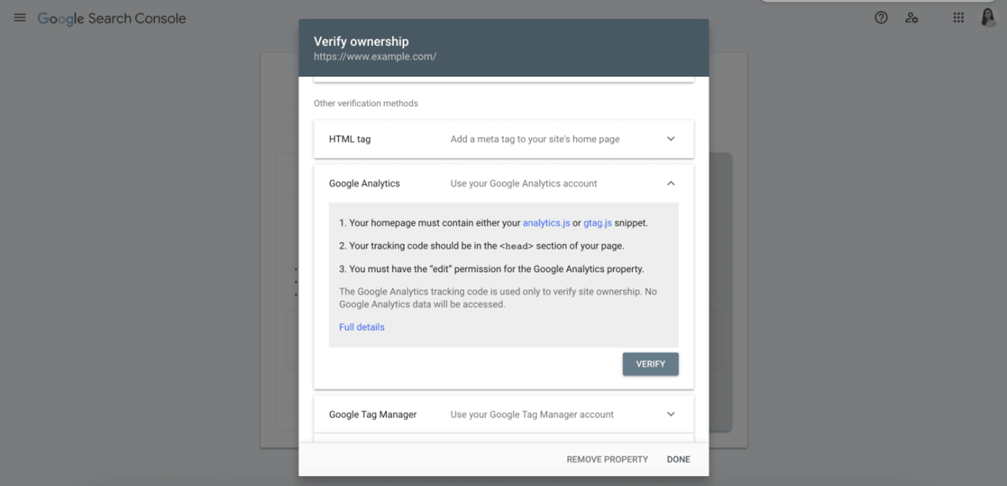 وریفای کردن گوگل سرچ کنسول با Google Analytics